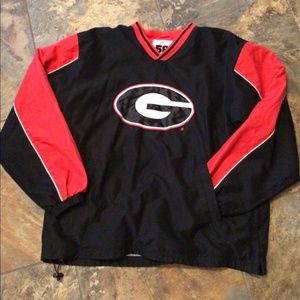 Georgia Bulldogs pullover, side zipper, drawstring hem, new condition